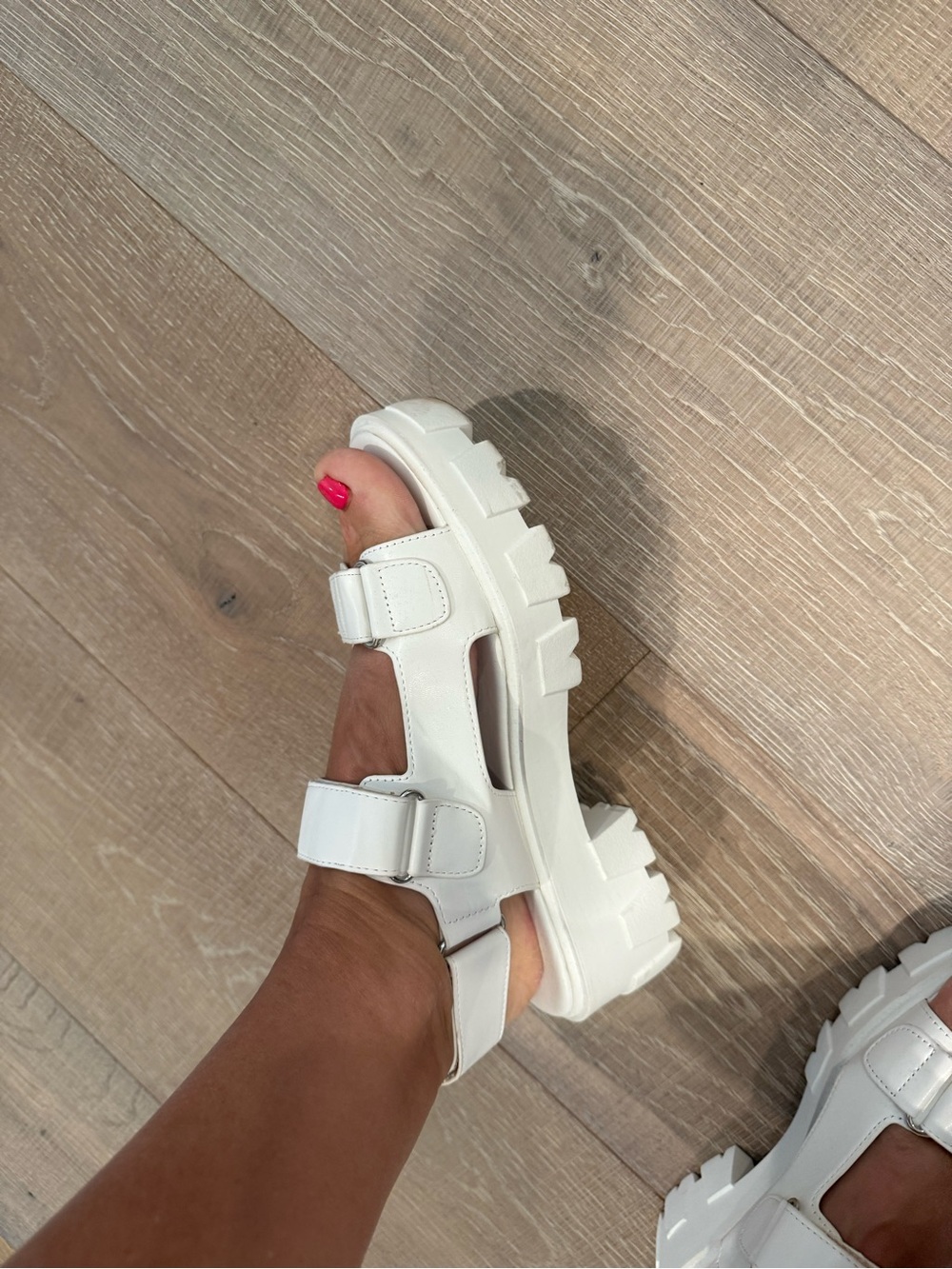 Women’s White Chunky Strap Sandals